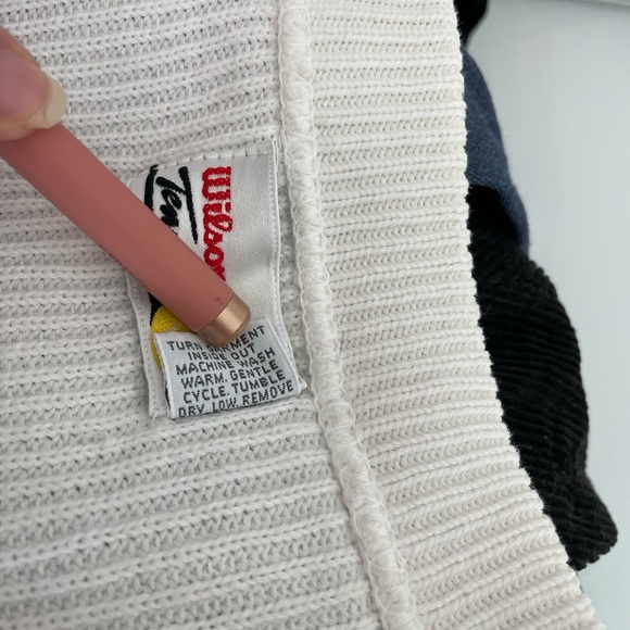 Vntg Wilson Tennis White V-Neck Sweater Vest Size L - Picture 8 of 11